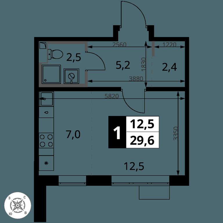 Apartment Sale, 29.6平方米 at Pervy Sheremetevskij, Komsomolskaya Street, 16, Khimki, Moscow Region, Russia #2 Apartment Sale, 29.6平方米 at Pervy Sheremetevskij, Komsomolskaya Street, 16, Khimki, Moscow Region, Russia #2