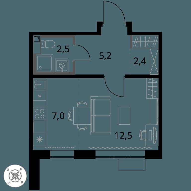 Apartment Sale, 29.6平方米 at Pervy Sheremetevskij, Komsomolskaya Street, 16, Khimki, Moscow Region, Russia #1 Apartment Sale, 29.6平方米 at Pervy Sheremetevskij, Komsomolskaya Street, 16, Khimki, Moscow Region, Russia #1