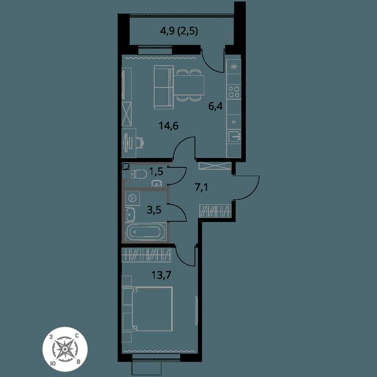 2-BD Apartment Sale, 49.3 sq. m. at Pervy Sheremetevskij, Komsomolskaya Street, 16, Khimki, Moscow Region, Russia #1 2-BD Apartment Sale, 49.3 sq. m. at Pervy Sheremetevskij, Komsomolskaya Street, 16, Khimki, Moscow Region, Russia #1