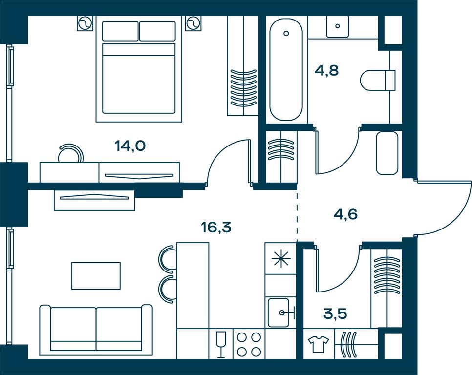 1-BD Apartment Sale, 45.2 sq. m. at Soul, Chasovaya Street, 28, Moscow, Russia #1 1-BD Apartment Sale, 45.2 sq. m. at Soul, Chasovaya Street, 28, Moscow, Russia #1