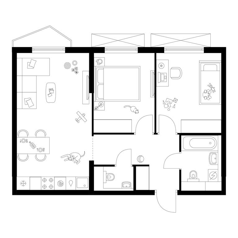 2-BD Apartment Sale, 54 sq. m. at Michurinskiy Park, Ozyornaya Street, 44А, Moscow, Russia #1