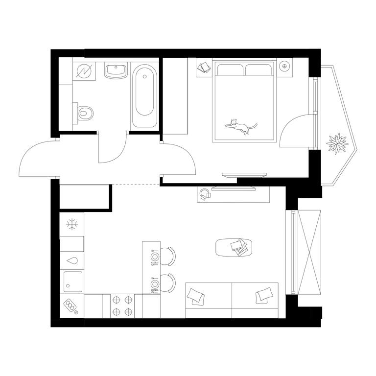 1-BD Apartment Sale, 36.8 sq. m. at Michurinskiy Park, Ozyornaya Street, 44А, Moscow, Russia #1