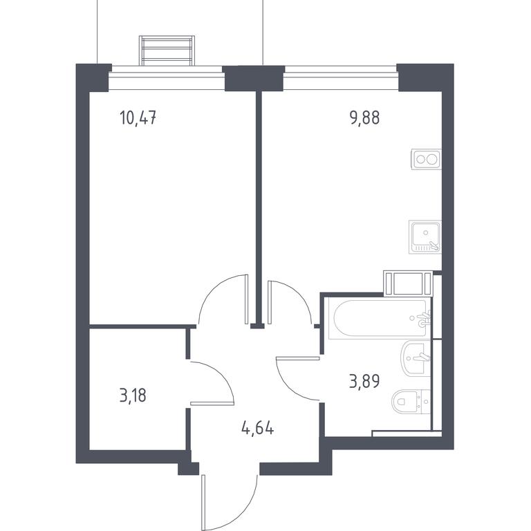 Apartment Sale, 31.5 sq. m. at Pribrezhnyi Park, Pribrezhniy Park Residential Complex, Village of Yam, Domodedovo City District, Moscow Region, Russia #2