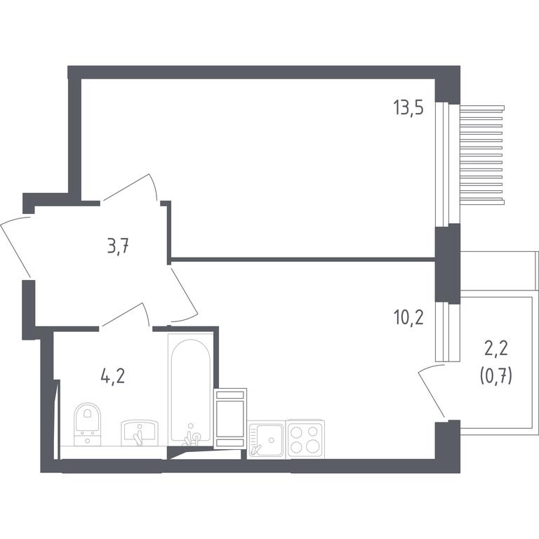 Apartment Sale, 32.3 sq. m. at Mytishchi Park, Silikatnaya ulitsa, 41к3, Mytischi, Moscow Region, Russia #1