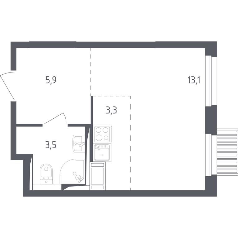 Apartment Sale, 25.6 sq. m. at Mytishchi Park, Silikatnaya ulitsa, 41к3, Mytischi, Moscow Region, Russia #1 Apartment Sale, 25.6 sq. m. at Mytishchi Park, Silikatnaya ulitsa, 41к3, Mytischi, Moscow Region, Russia #1