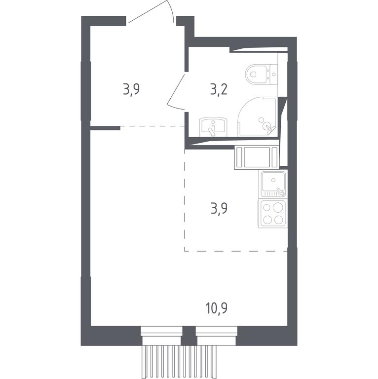 Apartment Sale, 21.3 sq. m. at Mytishchi Park, Silikatnaya ulitsa, 41к3, Mytischi, Moscow Region, Russia #2