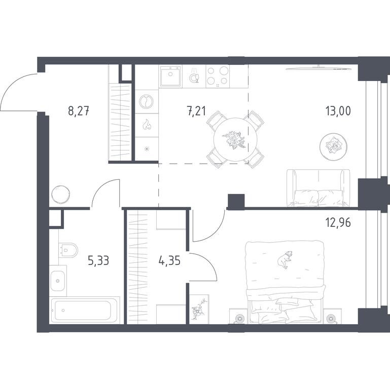 Apartment Sale, 51.12平方米 at Nova, Bratyev Fonchenko Street, вл21, Moscow, Russia #2 Apartment Sale, 51.12平方米 at Nova, Bratyev Fonchenko Street, вл21, Moscow, Russia #2