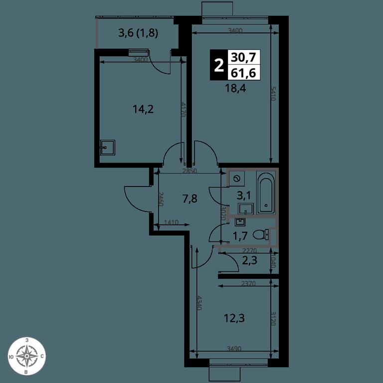 2-BD Apartment Sale, 61.6 sq. m. at 1-y Salarevskiy, Kiyevskoye Highway, Moskovskiy Settlement, Moscow, Russia #2 2-BD Apartment Sale, 61.6 sq. m. at 1-y Salarevskiy, Kiyevskoye Highway, Moskovskiy Settlement, Moscow, Russia #2