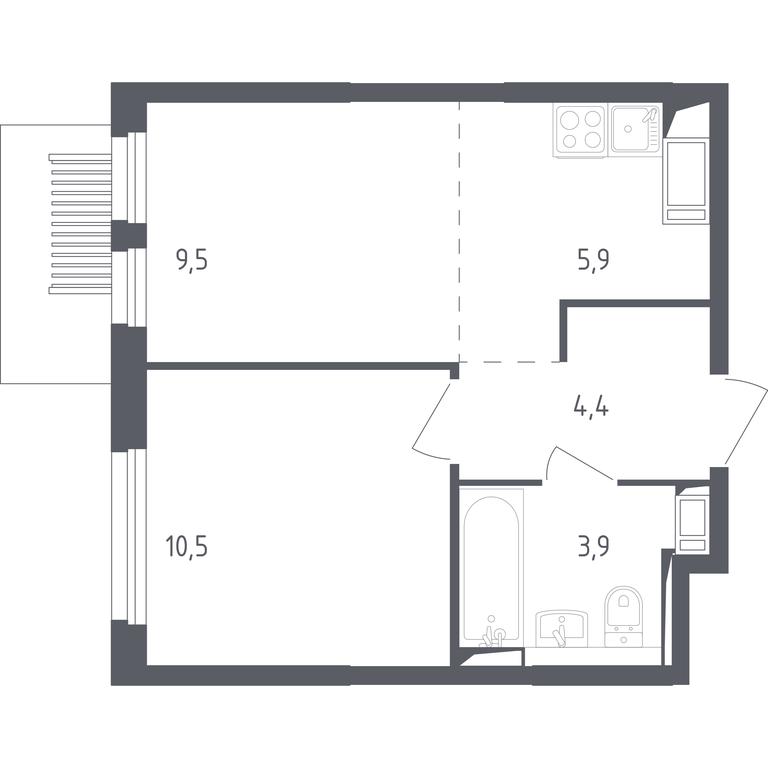 Apartment Sale, 33.5 sq. m. at Mytishchi Park, Silikatnaya ulitsa, 41к3, Mytischi, Moscow Region, Russia #2 Apartment Sale, 33.5 sq. m. at Mytishchi Park, Silikatnaya ulitsa, 41к3, Mytischi, Moscow Region, Russia #2