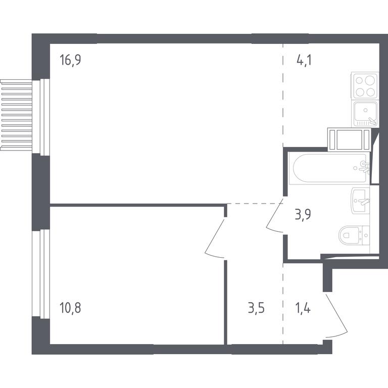 Продажа 1-комн. квартиры, 40,6 м² в ЖК «Мытищи Парк», Силикатная улица, 41к3, Мытищи, Московская область, Россия #1