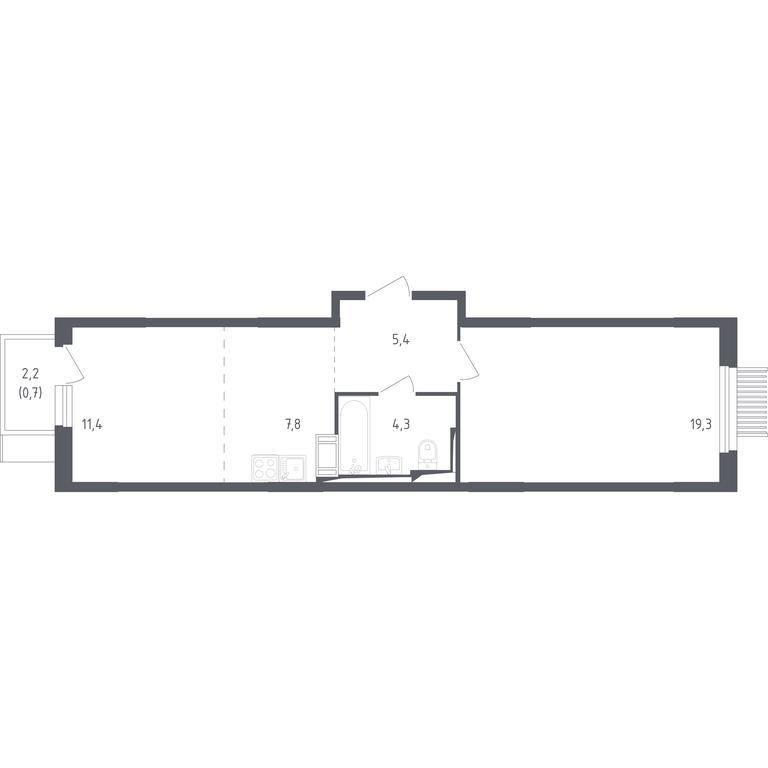 Apartment Sale, 48.3 sq. m. at Mytishchi Park, Silikatnaya ulitsa, 41к3, Mytischi, Moscow Region, Russia #1