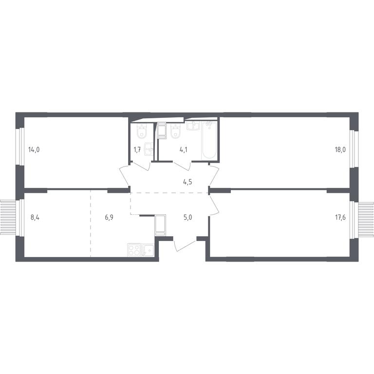 2-BD Apartment Sale, 79.2平方米 at Mytishchi Park, Silikatnaya ulitsa, 41к3, Mytischi, Moscow Region, Russia #1 2-BD Apartment Sale, 79.2平方米 at Mytishchi Park, Silikatnaya ulitsa, 41к3, Mytischi, Moscow Region, Russia #1