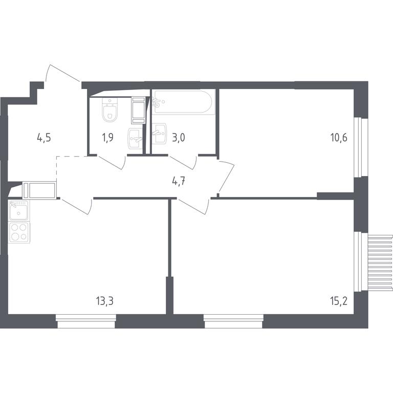 1-BD Apartment Sale, 52.5 sq. m. at Mytishchi Park, Silikatnaya ulitsa, 41к3, Mytischi, Moscow Region, Russia #1 1-BD Apartment Sale, 52.5 sq. m. at Mytishchi Park, Silikatnaya ulitsa, 41к3, Mytischi, Moscow Region, Russia #1