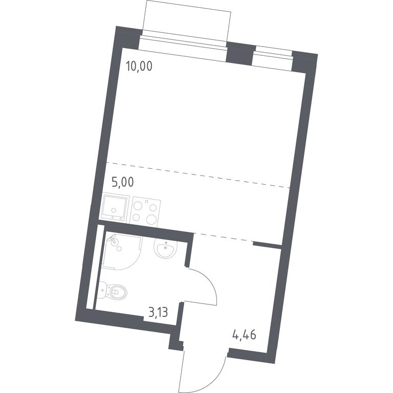 Apartment Sale, 22.59 sq. m. at Kvartal Zapadnyj, kvartal № 76, Marushkinskoye Settlement, Moscow, Russia #1 Apartment Sale, 22.59 sq. m. at Kvartal Zapadnyj, kvartal № 76, Marushkinskoye Settlement, Moscow, Russia #1
