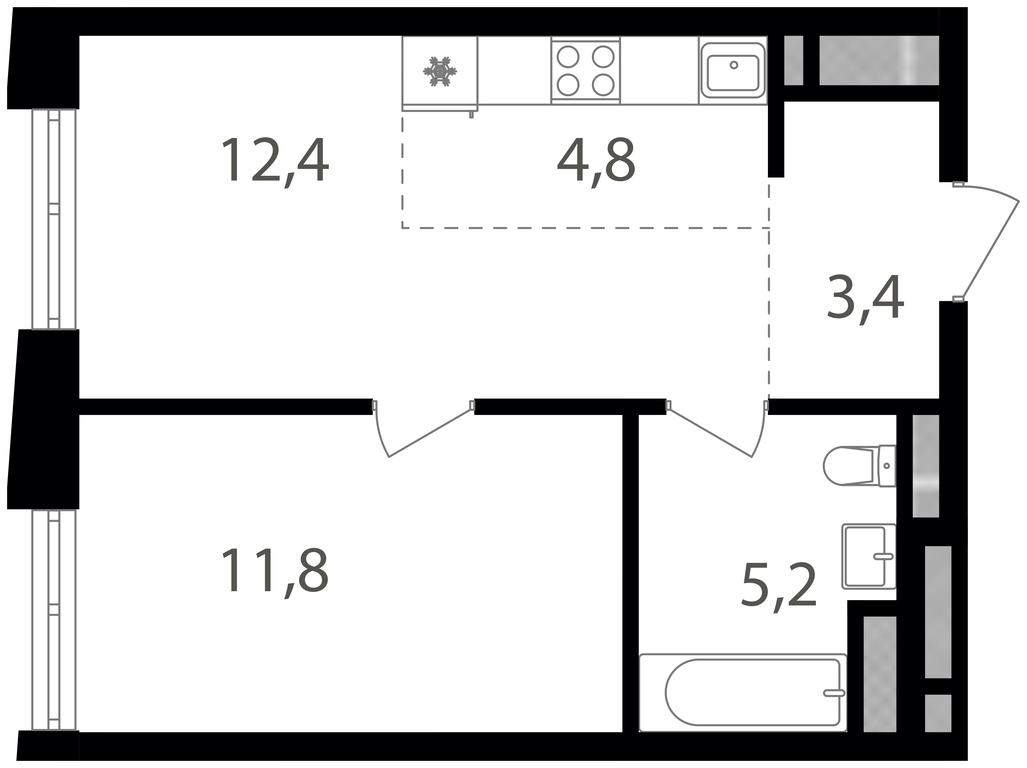 1-BD Apartment Sale, 37.6 sq. m. at Semenovskij Park 2, 1st Kirpichny Lane, 17А, Moscow, Russia #1 1-BD Apartment Sale, 37.6 sq. m. at Semenovskij Park 2, 1st Kirpichny Lane, 17А, Moscow, Russia #1
