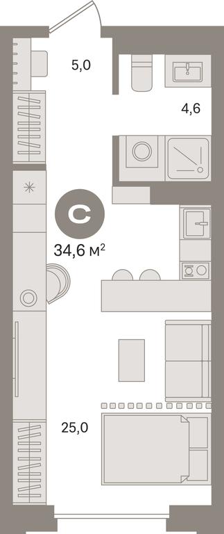 Apartment Sale, 34.3平方米 at Kvartal «MONS», Ogorodny Drive, Moscow, Russia #1 Apartment Sale, 34.3平方米 at Kvartal «MONS», Ogorodny Drive, Moscow, Russia #1