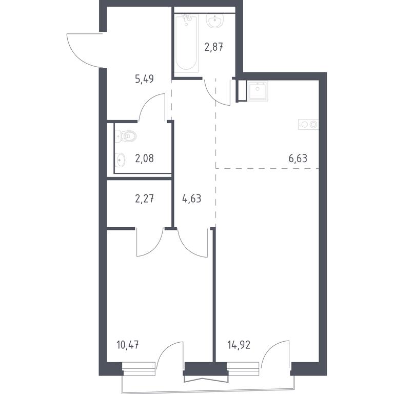 Apartment Sale, 48.7平方米 at Kvartal Aviatorov, ulitsa Koldunova, Aviatorov Microdistrict, Balashikha, Moscow Region, Russia #1