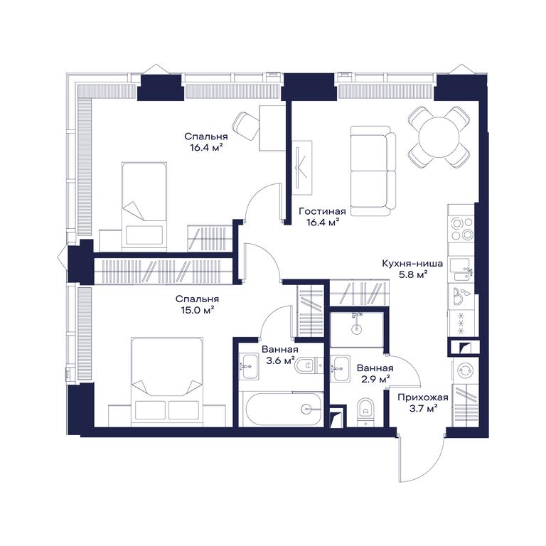 2-BD Apartment Sale, 63.13 sq. m. at Jois, 3rd Silikatny Drive, 10, Moscow, Russia #1 2-BD Apartment Sale, 63.13 sq. m. at Jois, 3rd Silikatny Drive, 10, Moscow, Russia #1