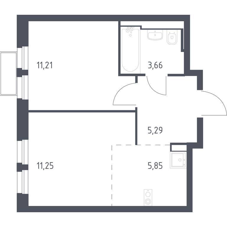 Apartment Sale, 37.54 sq. m. at Kvartal Strogino, zhiloy kompleks Kvartal Strogino, Krasnogorsk, Moscow Region, Russia #1