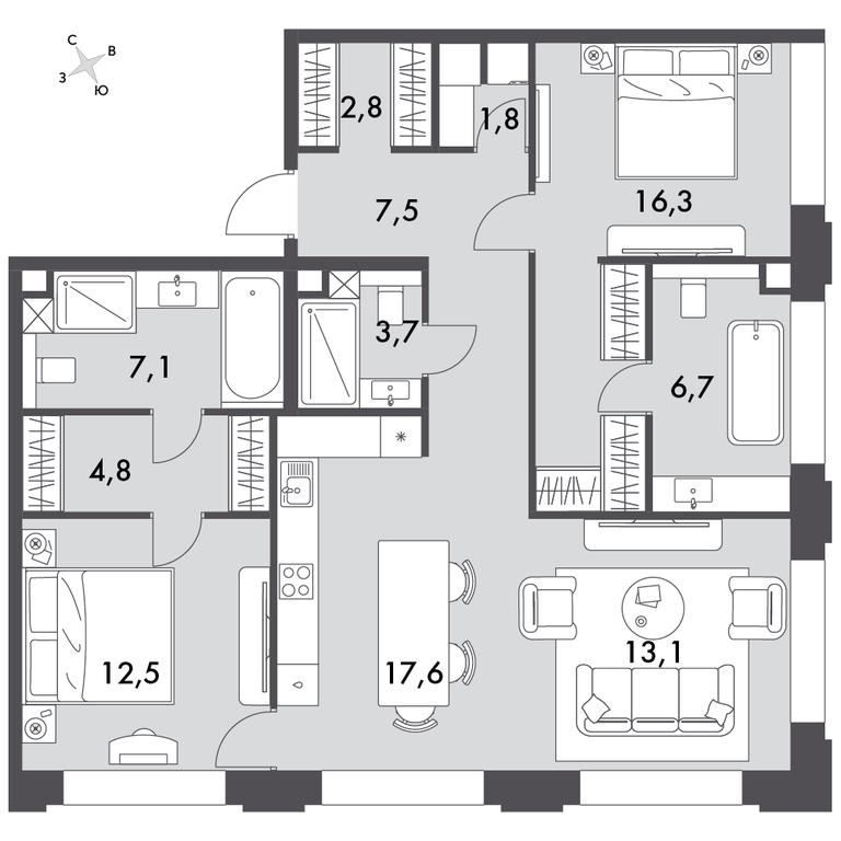 3-BD Apartment Sale, 96.4平方米 at Sydney Prime, Shenogina Street, Moscow, Russia #1 3-BD Apartment Sale, 96.4平方米 at Sydney Prime, Shenogina Street, Moscow, Russia #1