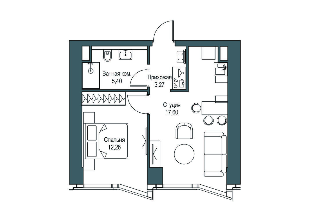 1-BD Apartment Sale, 38.27 sq. m. at Famous, Bagrationovsky Drive, 5к2, Moscow, Russia #2 1-BD Apartment Sale, 38.27 sq. m. at Famous, Bagrationovsky Drive, 5к2, Moscow, Russia #2