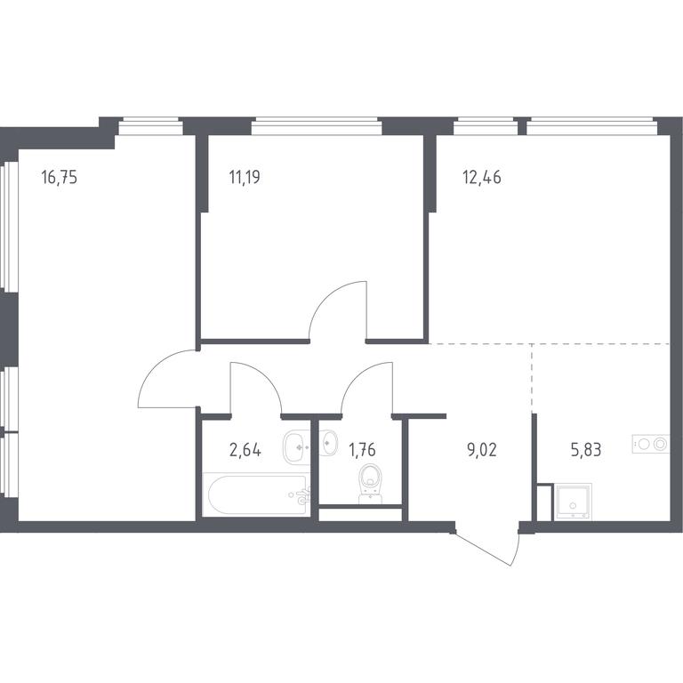 1-BD Apartment Sale, 59.65 sq. m. at Ostafevo, Ostafyevskoe Highway, 12к1, Ryazanovskoe Settlement, Moscow, Russia #1 1-BD Apartment Sale, 59.65 sq. m. at Ostafevo, Ostafyevskoe Highway, 12к1, Ryazanovskoe Settlement, Moscow, Russia #1