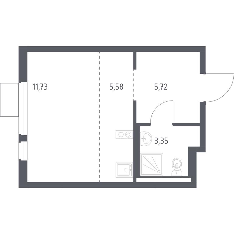 Apartment Sale, 26.38 sq. m. at Gorki Park, Shkolnaya ulitsa, 2, derevnya Korobovo, Leninskiy City District, Moscow Region, Russia #1