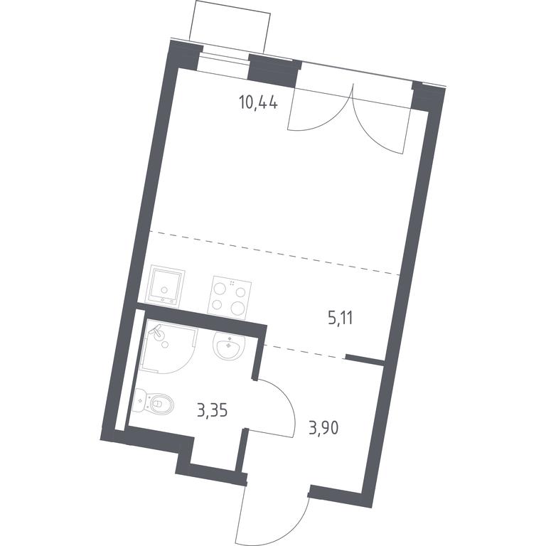 Apartment Sale, 22.8 sq. m. at Kvartal Zapadnyj, kvartal № 76, Marushkinskoye Settlement, Moscow, Russia #1 Apartment Sale, 22.8 sq. m. at Kvartal Zapadnyj, kvartal № 76, Marushkinskoye Settlement, Moscow, Russia #1