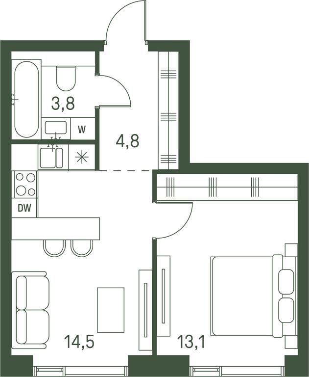 1-BD Apartment Sale, 36.2平方米 at Moments, Volokolamskoye Highway, 28, Moscow, Russia #1 1-BD Apartment Sale, 36.2平方米 at Moments, Volokolamskoye Highway, 28, Moscow, Russia #1