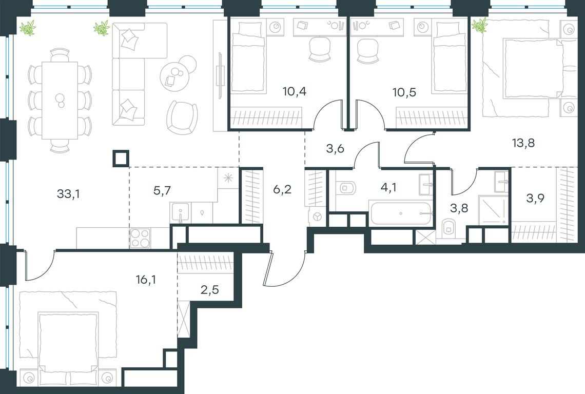 4-BD Apartment Sale, 113.7 sq. m. at Level Zvenigorodskaya, 3rd Silikatny Drive, 6к1, Moscow, Russia #1 4-BD Apartment Sale, 113.7 sq. m. at Level Zvenigorodskaya, 3rd Silikatny Drive, 6к1, Moscow, Russia #1