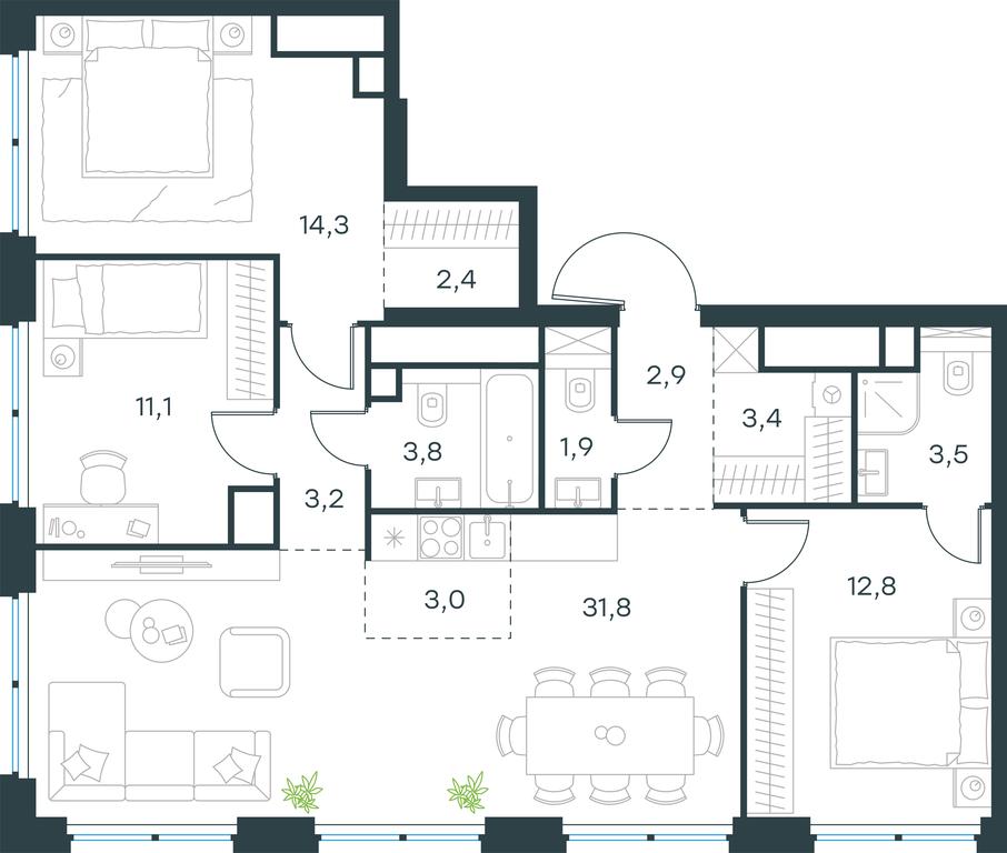 3-BD Apartment Sale, 94.1 sq. m. at Level Zvenigorodskaya, 3rd Silikatny Drive, 6к1, Moscow, Russia #1 3-BD Apartment Sale, 94.1 sq. m. at Level Zvenigorodskaya, 3rd Silikatny Drive, 6к1, Moscow, Russia #1
