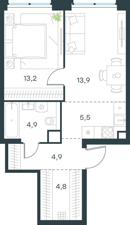 1-BD Apartment Sale, 47.2平方米 at Level Zvenigorodskaya, 3rd Silikatny Drive, 6к1, Moscow, Russia #1 1-BD Apartment Sale, 47.2平方米 at Level Zvenigorodskaya, 3rd Silikatny Drive, 6к1, Moscow, Russia #1