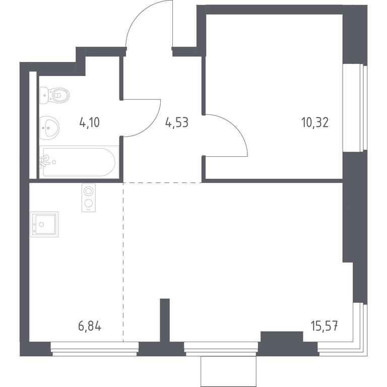 Apartment Sale, 41.36 sq. m. at Gorki Park, Shkolnaya ulitsa, 2, derevnya Korobovo, Leninskiy City District, Moscow Region, Russia #1