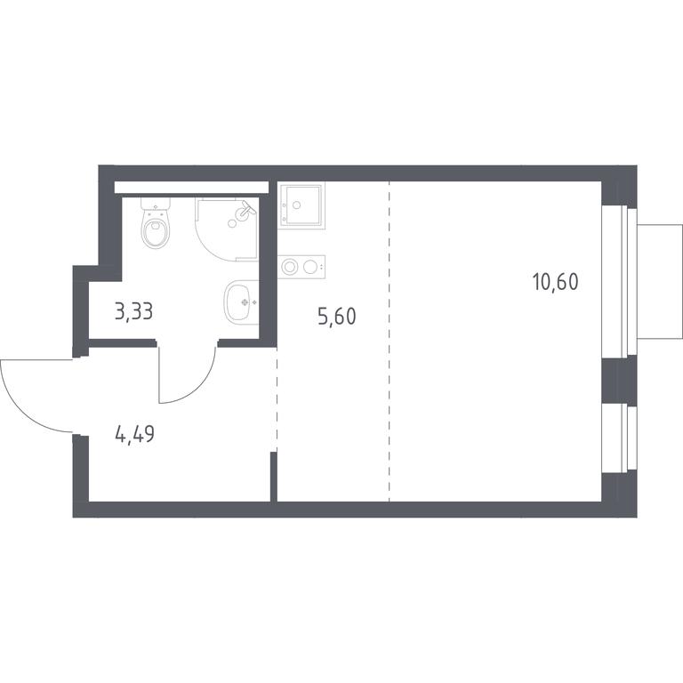 Apartment Sale, 24.02平方米 at Novoe Vidnoe, Kalinovka Village, Leninskiy City District, Moscow Region, Russia #1