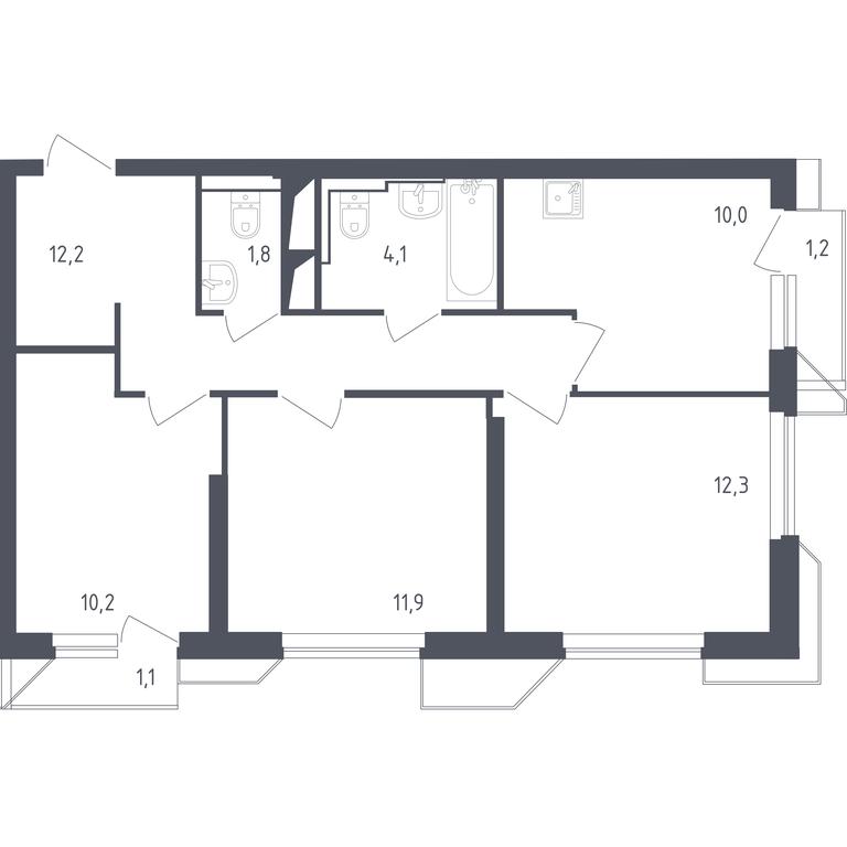 2-BD Apartment Sale, 64.34 sq. m. at Sputnik, Lipovoy Roschi Street, 1к4, derevnya Razdory, Odintsovskiy City District, Moscow Region, Russia #1 2-BD Apartment Sale, 64.34 sq. m. at Sputnik, Lipovoy Roschi Street, 1к4, derevnya Razdory, Odintsovskiy City District, Moscow Region, Russia #1