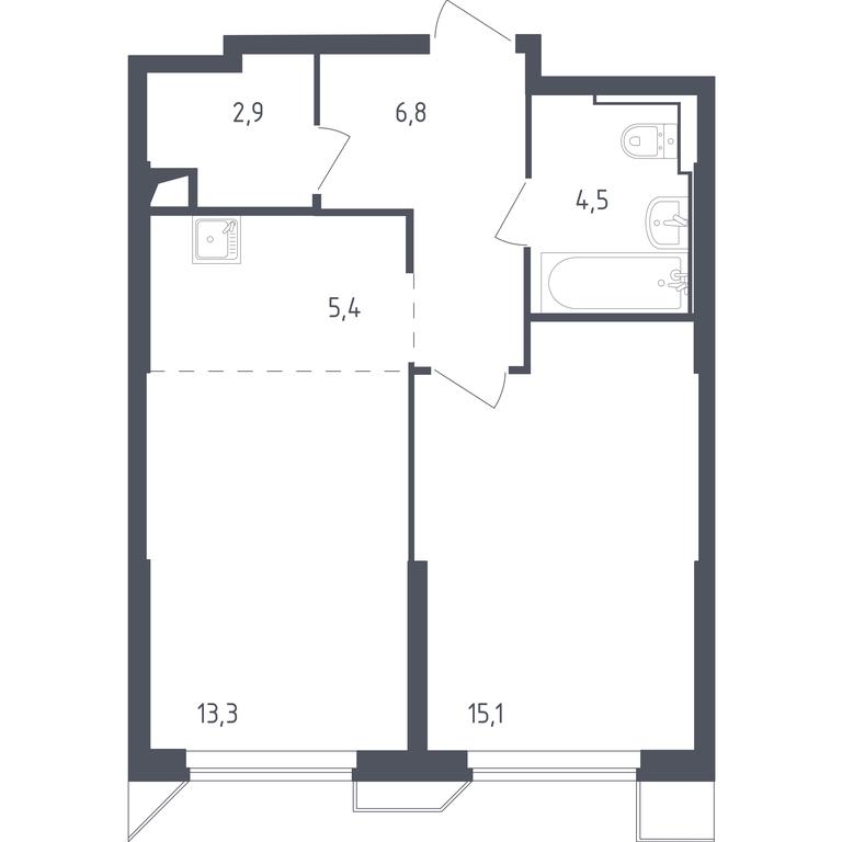 Apartment Sale, 47.83 sq. m. at Sputnik, Lipovoy Roschi Street, 1к4, derevnya Razdory, Odintsovskiy City District, Moscow Region, Russia #1 Apartment Sale, 47.83 sq. m. at Sputnik, Lipovoy Roschi Street, 1к4, derevnya Razdory, Odintsovskiy City District, Moscow Region, Russia #1