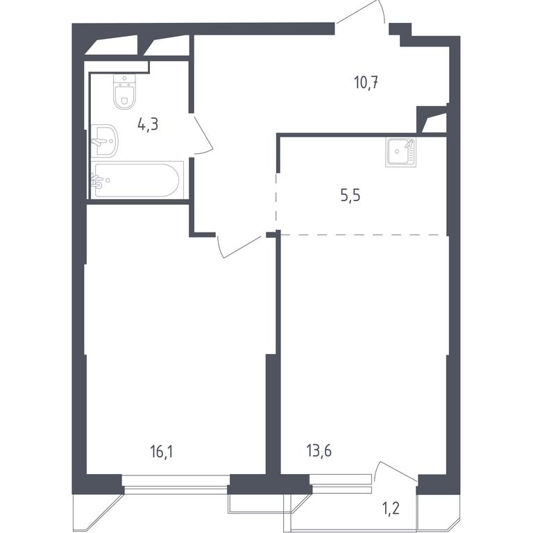 Apartment Sale, 50.86 sq. m. at Sputnik, Lipovoy Roschi Street, 1к4, derevnya Razdory, Odintsovskiy City District, Moscow Region, Russia #1 Apartment Sale, 50.86 sq. m. at Sputnik, Lipovoy Roschi Street, 1к4, derevnya Razdory, Odintsovskiy City District, Moscow Region, Russia #1