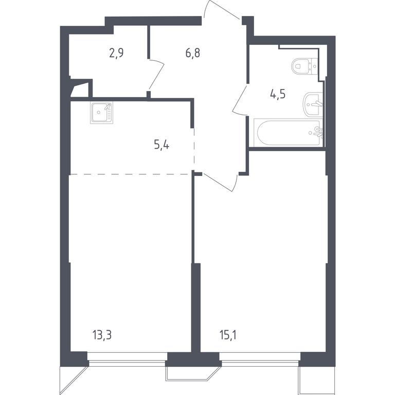 Apartment Sale, 47.83 sq. m. at Sputnik, Lipovoy Roschi Street, 1к4, derevnya Razdory, Odintsovskiy City District, Moscow Region, Russia #1 Apartment Sale, 47.83 sq. m. at Sputnik, Lipovoy Roschi Street, 1к4, derevnya Razdory, Odintsovskiy City District, Moscow Region, Russia #1