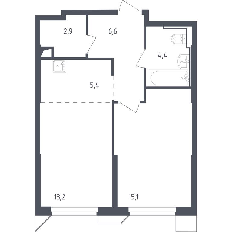 Apartment Sale, 47.24 sq. m. at Sputnik, Lipovoy Roschi Street, 1к4, derevnya Razdory, Odintsovskiy City District, Moscow Region, Russia #1 Apartment Sale, 47.24 sq. m. at Sputnik, Lipovoy Roschi Street, 1к4, derevnya Razdory, Odintsovskiy City District, Moscow Region, Russia #1