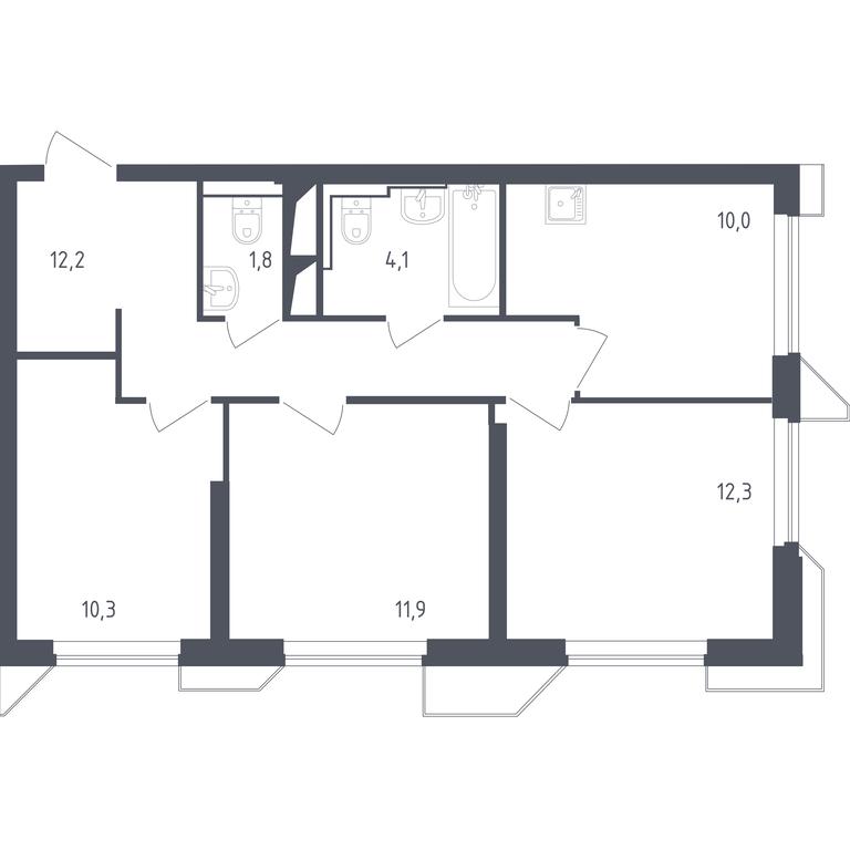 2-BD Apartment Sale, 62.36 sq. m. at Sputnik, Lipovoy Roschi Street, 1к4, derevnya Razdory, Odintsovskiy City District, Moscow Region, Russia #1 2-BD Apartment Sale, 62.36 sq. m. at Sputnik, Lipovoy Roschi Street, 1к4, derevnya Razdory, Odintsovskiy City District, Moscow Region, Russia #1