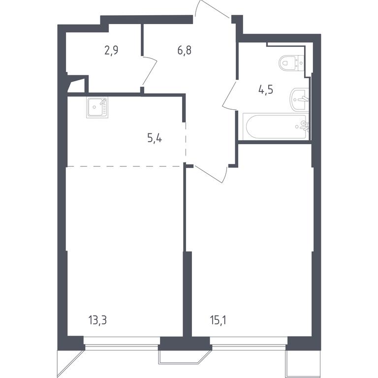 Apartment Sale, 47.83 sq. m. at Sputnik, Lipovoy Roschi Street, 1к4, derevnya Razdory, Odintsovskiy City District, Moscow Region, Russia #1 Apartment Sale, 47.83 sq. m. at Sputnik, Lipovoy Roschi Street, 1к4, derevnya Razdory, Odintsovskiy City District, Moscow Region, Russia #1