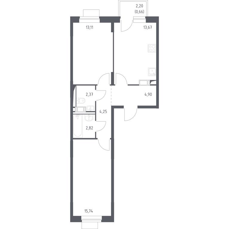 1-BD Apartment Sale, 57.52平方米 at Piatnitskie Luga, Pyatnitskoye Highway, 2, derevnya Yurlovo, Solnechnogorsk City District, Moscow Region, Russia #1 1-BD Apartment Sale, 57.52平方米 at Piatnitskie Luga, Pyatnitskoye Highway, 2, derevnya Yurlovo, Solnechnogorsk City District, Moscow Region, Russia #1