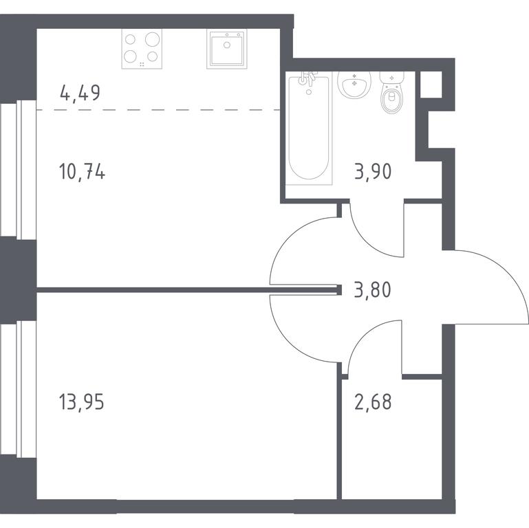 Apartment Sale, 39.56 sq. m. at Eko Bunino, prospekt Kuprina, 34к1, Sosenskoye Settlement, Moscow, Russia #1