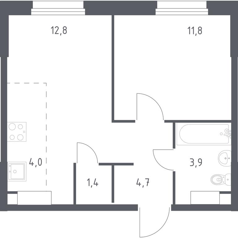 Apartment Sale, 38.6 sq. m. at Eko Bunino, prospekt Kuprina, 34к1, Sosenskoye Settlement, Moscow, Russia #1