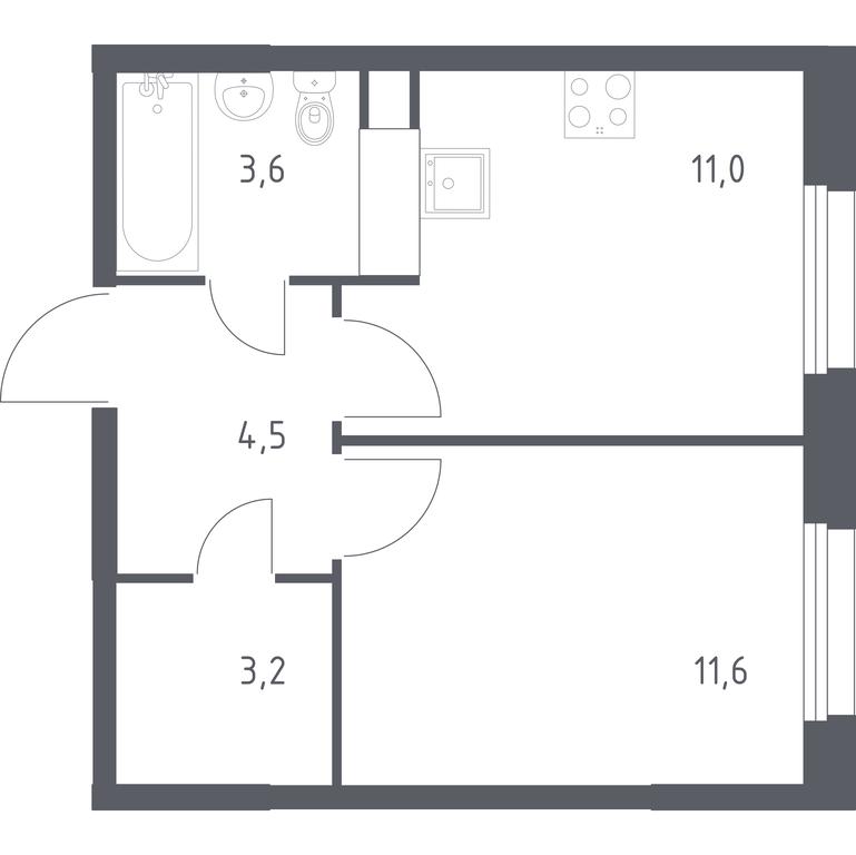 Apartment Sale, 33.9 sq. m. at Eko Bunino, prospekt Kuprina, 34к1, Sosenskoye Settlement, Moscow, Russia #1 Apartment Sale, 33.9 sq. m. at Eko Bunino, prospekt Kuprina, 34к1, Sosenskoye Settlement, Moscow, Russia #1