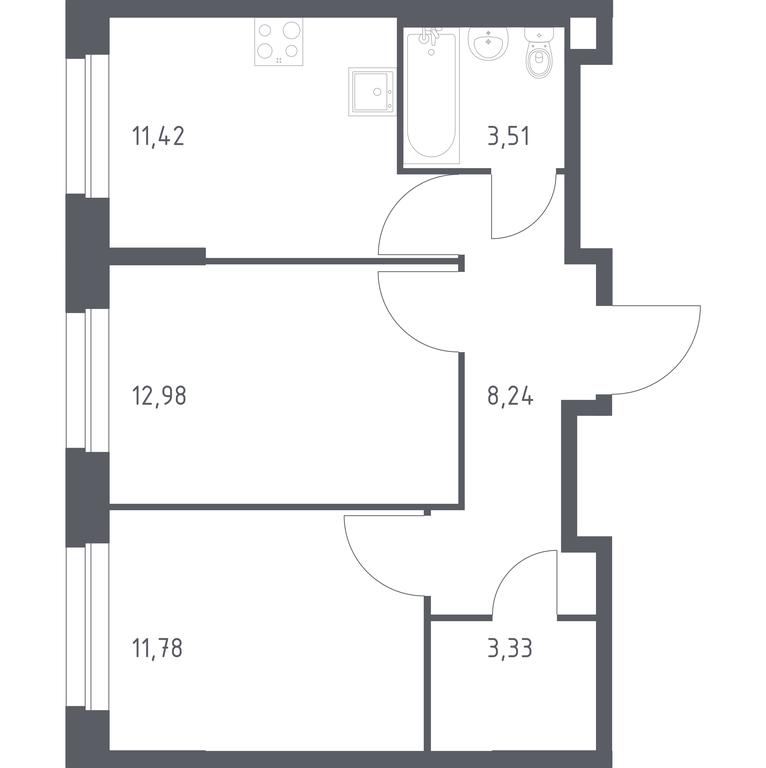 1-BD Apartment Sale, 51.26 sq. m. at Eko Bunino, prospekt Kuprina, 34к1, Sosenskoye Settlement, Moscow, Russia #1 1-BD Apartment Sale, 51.26 sq. m. at Eko Bunino, prospekt Kuprina, 34к1, Sosenskoye Settlement, Moscow, Russia #1