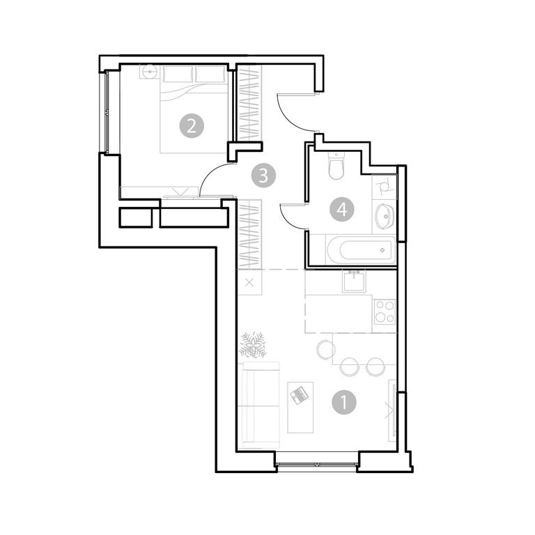 1-BD Apartment Sale, 39.2 sq. m. at EvoPark Sokolniki, Poteshnaya Street, Moscow, Russia #1 1-BD Apartment Sale, 39.2 sq. m. at EvoPark Sokolniki, Poteshnaya Street, Moscow, Russia #1