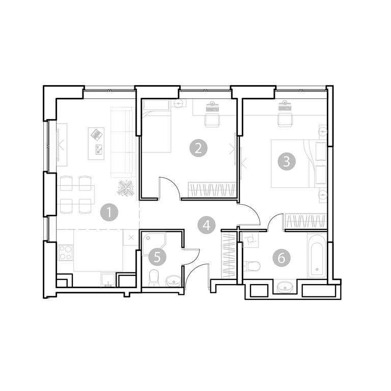 2-BD Apartment Sale, 67.3 sq. m. at EvoPark Sokolniki, Poteshnaya Street, Moscow, Russia #2 2-BD Apartment Sale, 67.3 sq. m. at EvoPark Sokolniki, Poteshnaya Street, Moscow, Russia #2