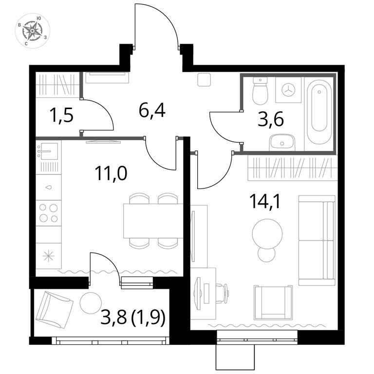 1-BD Apartment Sale, 38.3 sq. m. at Pervyi Lermontovskiy, zhiloy kompleks 1-y Lermontovskiy, Lyubertsy, Moscow Region, Russia #1 1-BD Apartment Sale, 38.3 sq. m. at Pervyi Lermontovskiy, zhiloy kompleks 1-y Lermontovskiy, Lyubertsy, Moscow Region, Russia #1