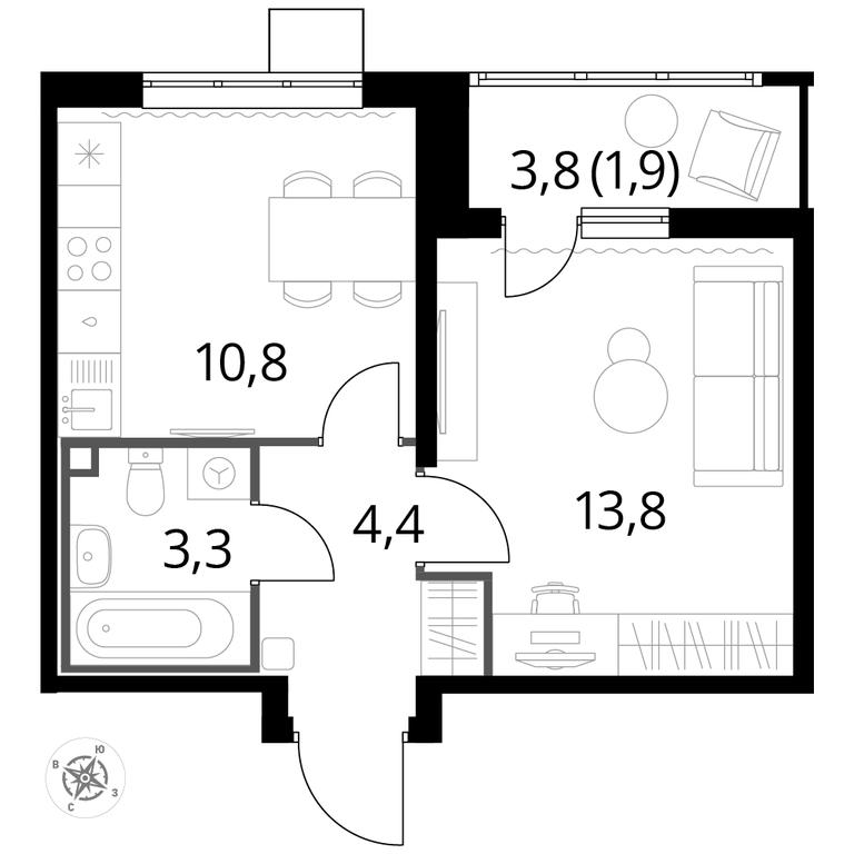 1-BD Apartment Sale, 34.2 sq. m. at Pervyi Lermontovskiy, zhiloy kompleks 1-y Lermontovskiy, Lyubertsy, Moscow Region, Russia #1 1-BD Apartment Sale, 34.2 sq. m. at Pervyi Lermontovskiy, zhiloy kompleks 1-y Lermontovskiy, Lyubertsy, Moscow Region, Russia #1